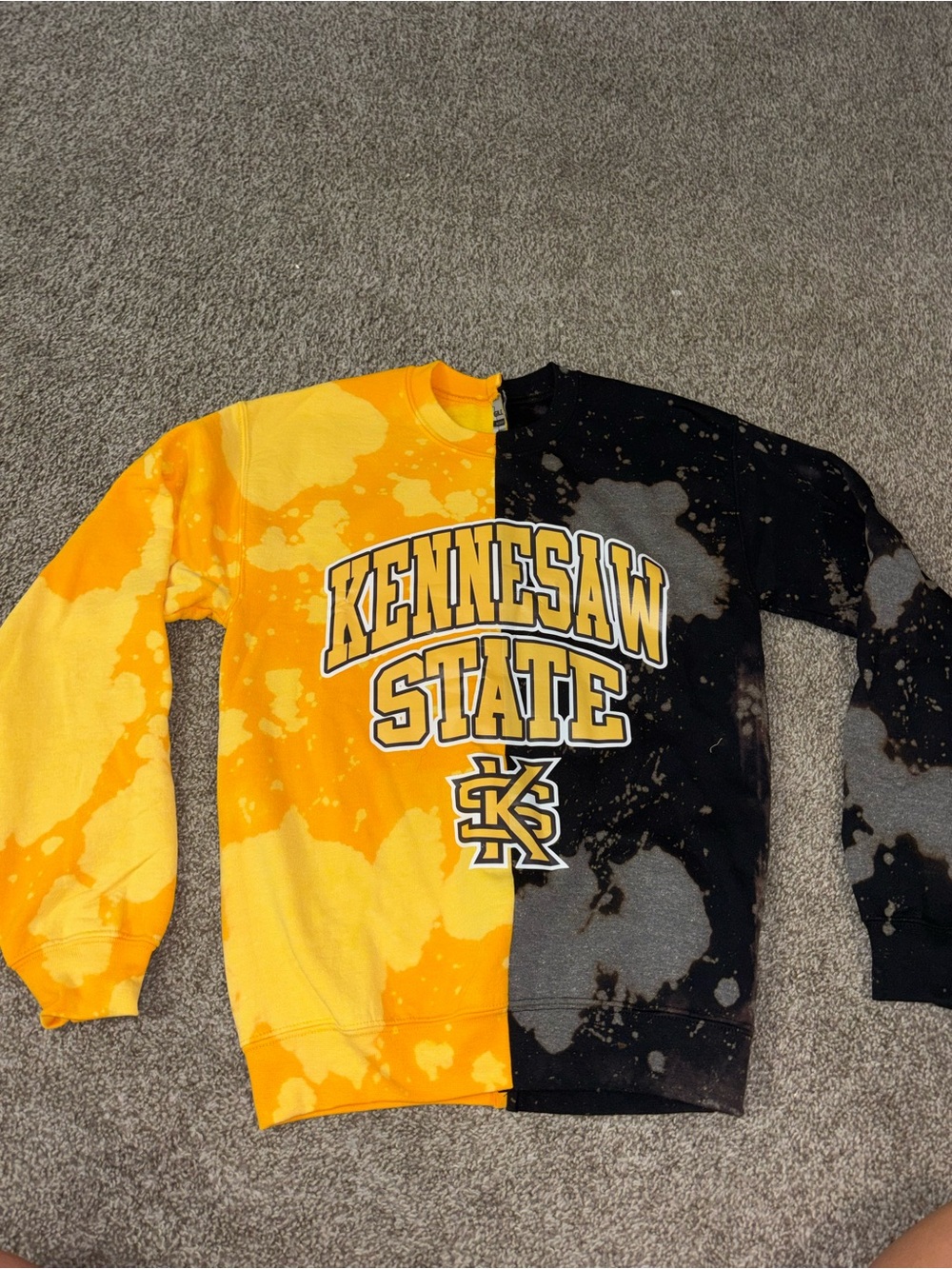 Kennesaw State Split Dye Bleach Crewneck
